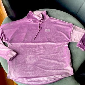 Victoria’s Secret Pink Cowl neck Sweatshirt in velour with pockets .